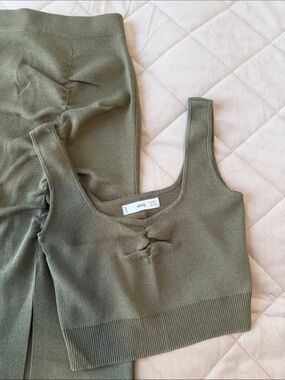 MNG Olive Green Knit Tank Set